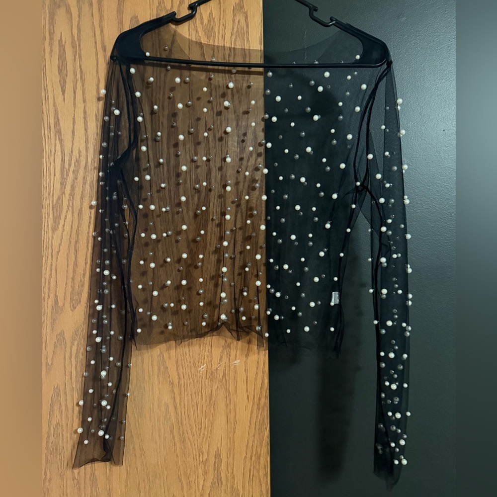 Mesh Pearl Top
